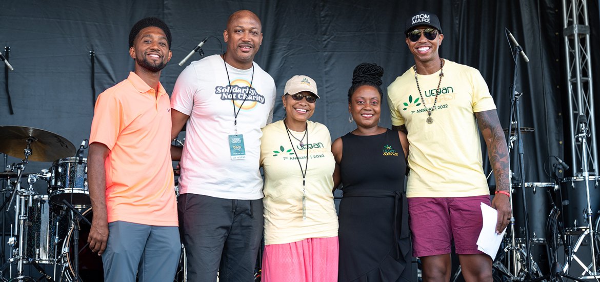 Mayor Scott with the organizers of the 7th Annual Vegan Festival
